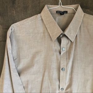 Men’s LS James Perse Heather Brown Shirt Size 3